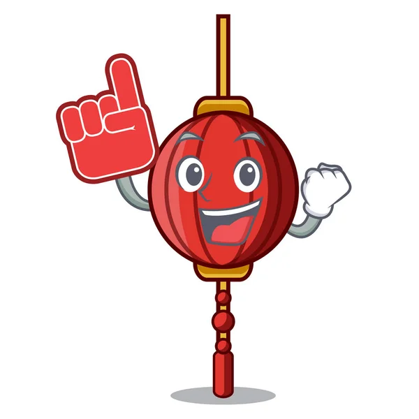 Espuma dedo chinês lanterna mascote cartoon — Vetor de Stock