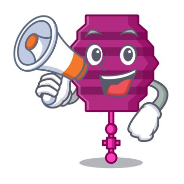 Megafon kağıt fener karakter karikatür ile