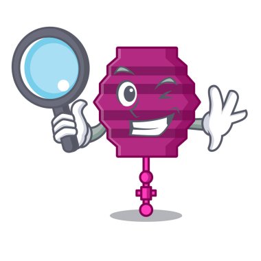 Dedektif kağıt fener karakter karikatür