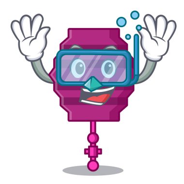 Dalış kağıt fener karakter karikatür