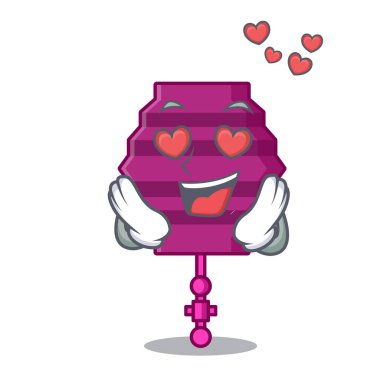 Aşk kağıt fener maskot karikatür