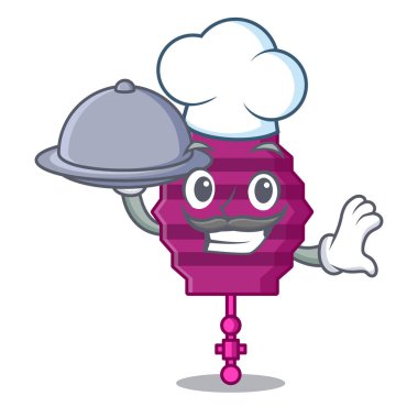 Şef gıda kağıt fener maskot karikatür ile