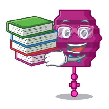 Öğrenci kitap kağıt fener maskot karikatür ile