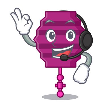 Kulaklık kağıt fener maskot karikatür ile