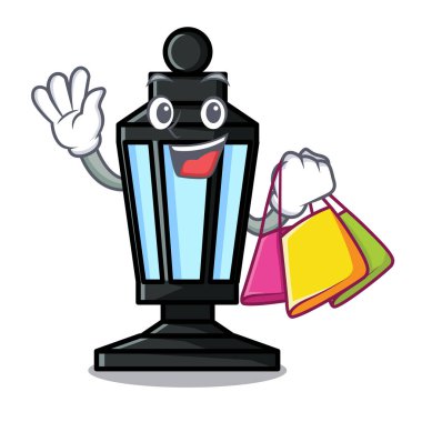 Alışveriş sokak lambası karakter karikatür