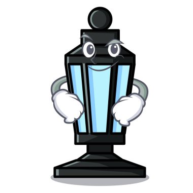 Smirking sokak lambası karakter karikatür vektör çizim