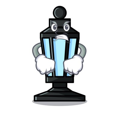 Öfkeli sokak lambası maskot çizgi film