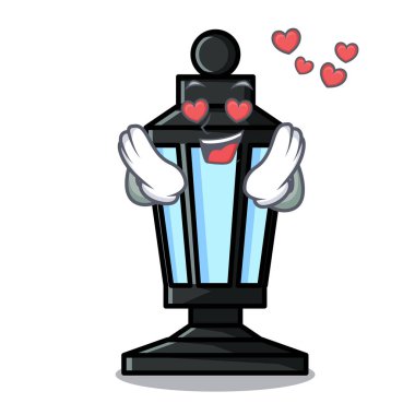 Aşk sokak lambası maskot karikatür