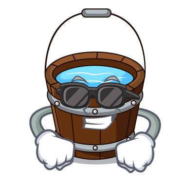 Süper cool ahşap kepçe karakter karikatür