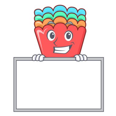 Pişirme kurulu ile sırıtarak karakter karikatür kalıpları