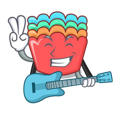 Gitar ile pişirme maskot karikatür kalıpları