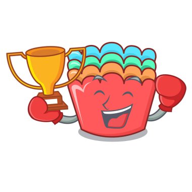 Kalıpları maskot karikatür pişirme kazanan boks