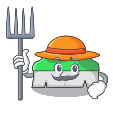 Çiftçi fırçalayın fırça karakter karikatür