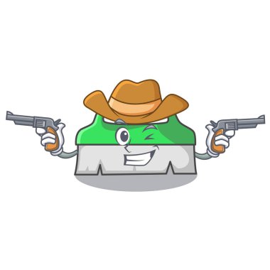 Kovboy fırçalayın fırça karakter karikatür