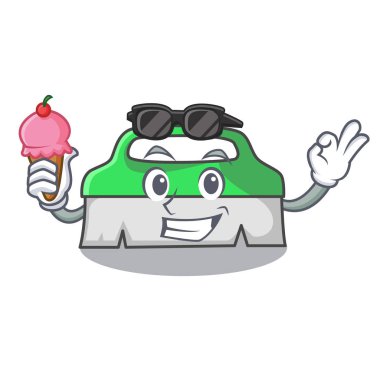 Dondurma ile fırçalayın fırça karakter karikatür