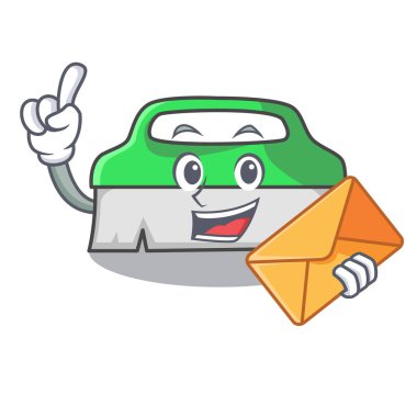 Zarf ile fırçalayın fırça karakter karikatür