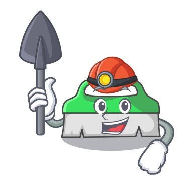 Madenci fırçalayın fırça maskot çizgi film