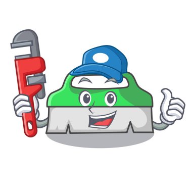 Tesisatçı fırçalayın fırça maskot çizgi film