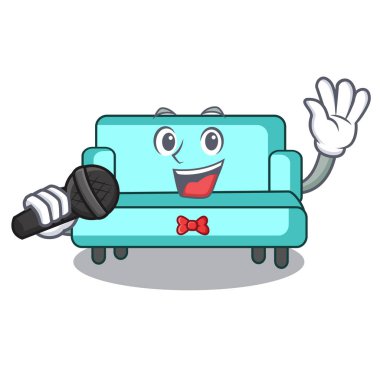 Şarkı kanepe maskot karikatür tarzı