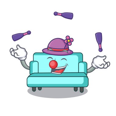 Hokkabazlık kanepe maskot karikatür tarzı vektör çizim