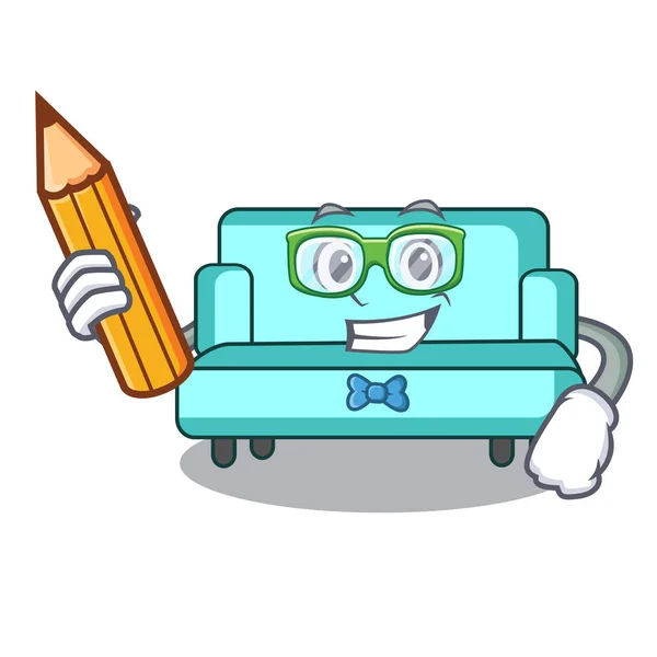 Student soffa karaktär tecknad stil — Stock vektor