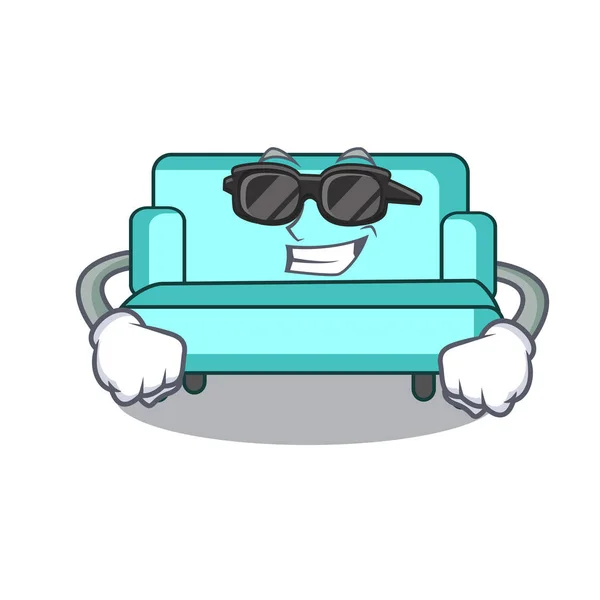 Super cool sofá personaje estilo de dibujos animados — Vector de stock
