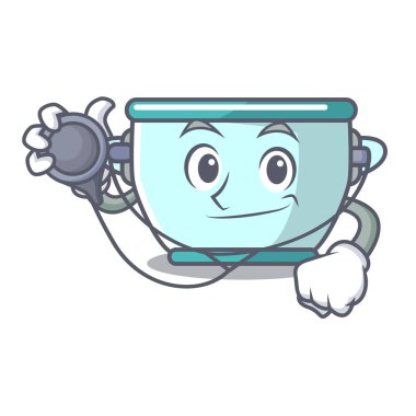 Doktor çelik tencere karakter karikatür