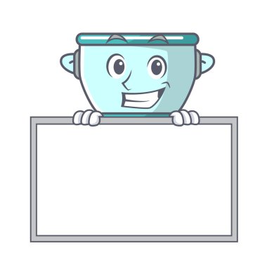 Yönetim Kurulu çelik tencere karakter karikatür ile sırıtarak