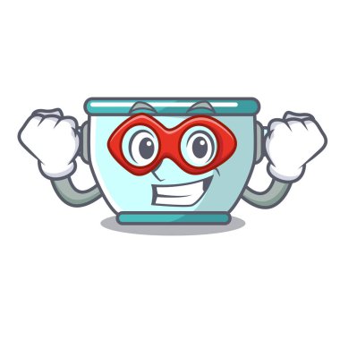 Süper kahraman çelik tencere karakter karikatür