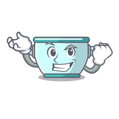 Başarılı çelik tencere karakter karikatür