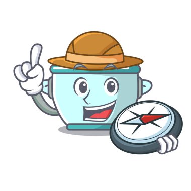 Explorer çelik tencere maskot çizgi film