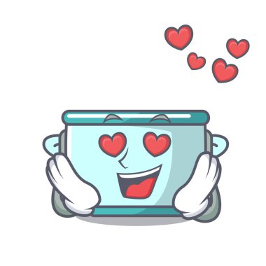 Sevgi çelik tencere maskot karikatür