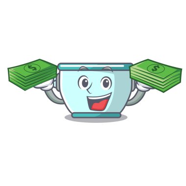 Para çelik tencere maskot karikatür ile