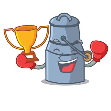 Kazanan süt boks maskot karikatür