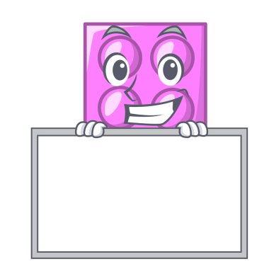 Tahta oyuncak tuğla karakter karikatür ile sırıtarak