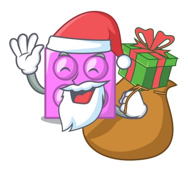 Noel Baba hediye oyuncak tuğla maskot karikatür ile