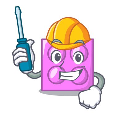 Otomotiv oyuncak tuğla maskot çizgi film