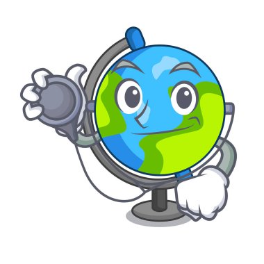 Doktor küre karakter karikatür tarzı