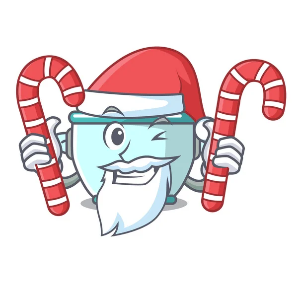Santa şeker çelik tencere maskot karikatür ile