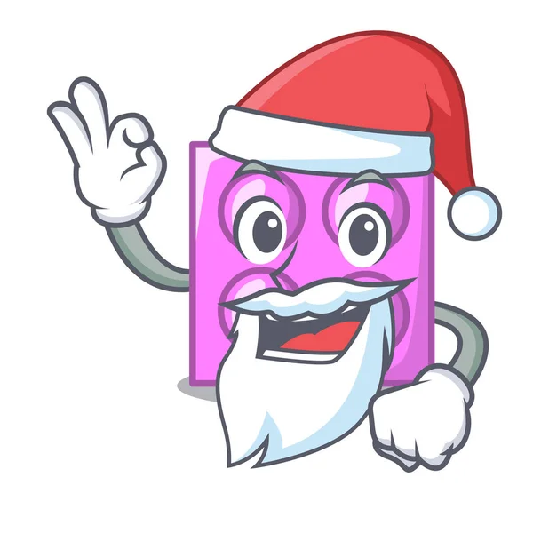 Santa speelgoed baksteen mascotte cartoon — Stockvector