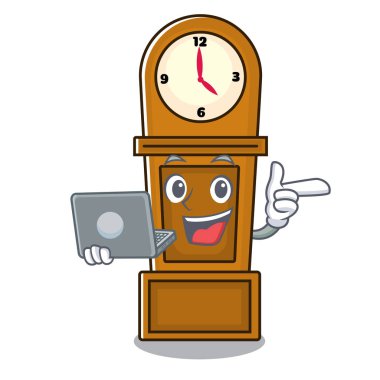 Dizüstü dedesi saat karakter karikatür ile