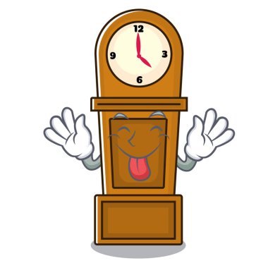 Dedesi saat maskot karikatür vektör çizim dil