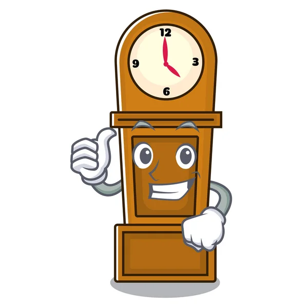 Pollici su nonno orologio personaggio cartone animato — Vettoriale Stock