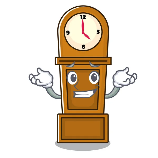 Sonrisa abuelo reloj carácter dibujos animados — Vector de stock