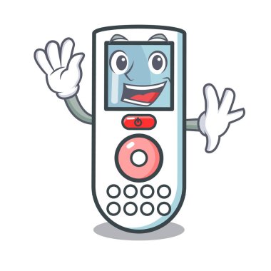 Uzaktan kumanda karakter karikatür sallayarak