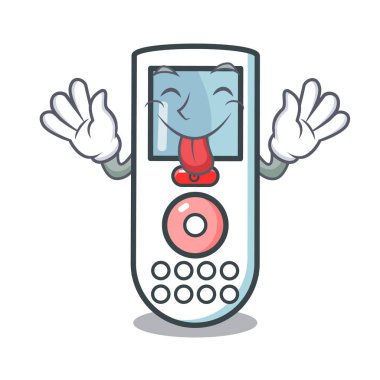 Uzaktan kumanda maskot karikatür dil