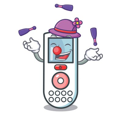 Uzaktan kumanda maskot karikatür vektör çizim hokkabazlık