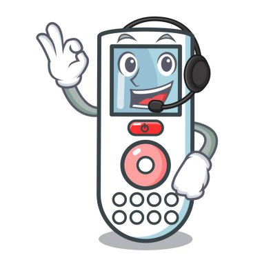 Kulaklık Uzaktan kumanda maskot karikatür ile