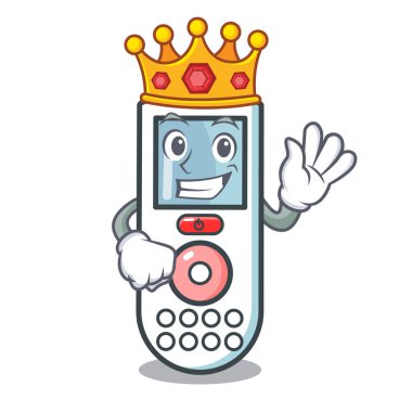 Kral uzaktan kumanda maskot karikatür vektör çizim