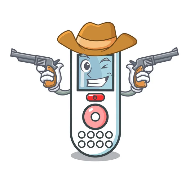 Cowboy controle remoto personagem cartoon —  Vetores de Stock
